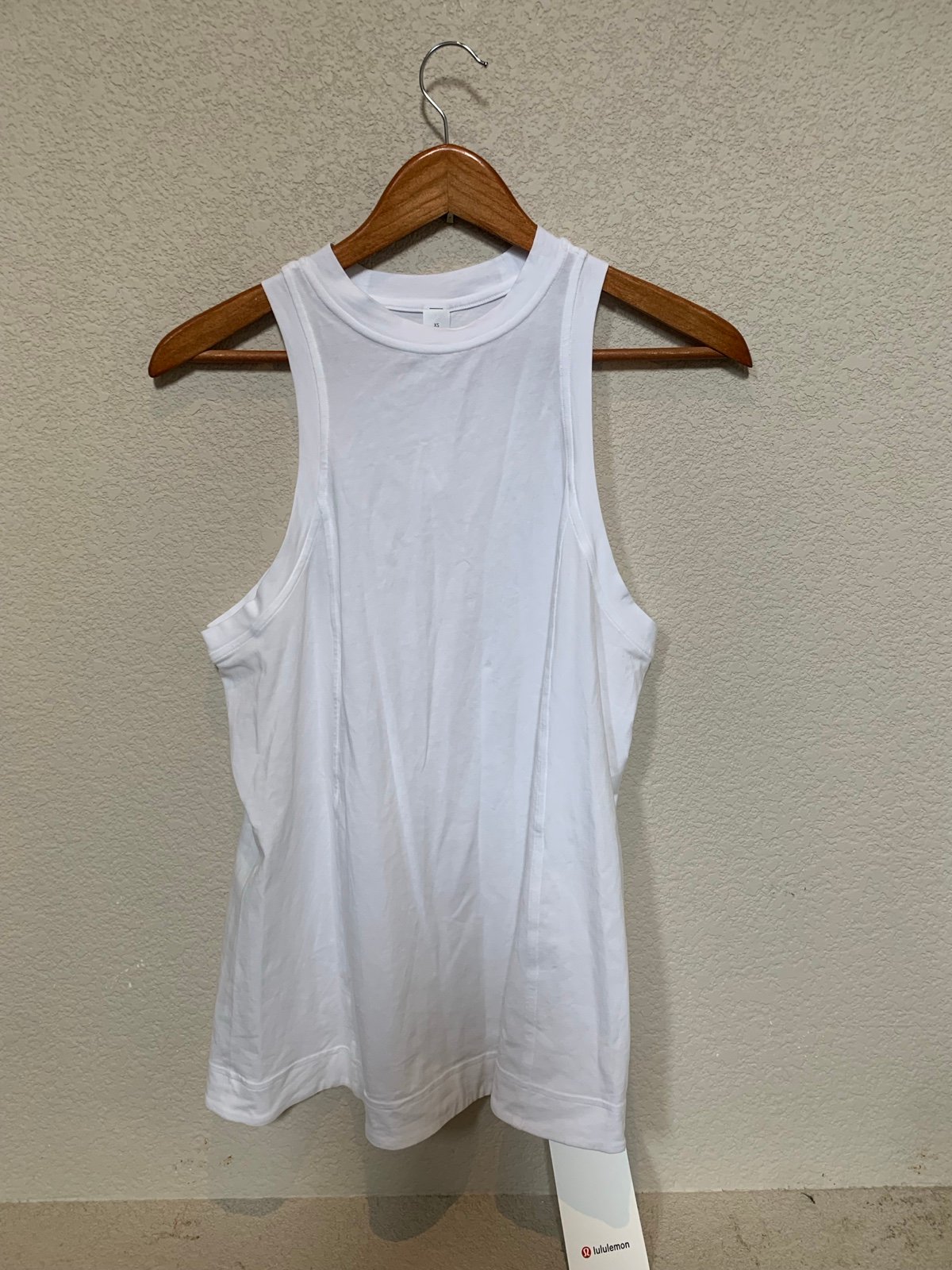 Brand new Lululemon long cotton crewneck tank size XS White.