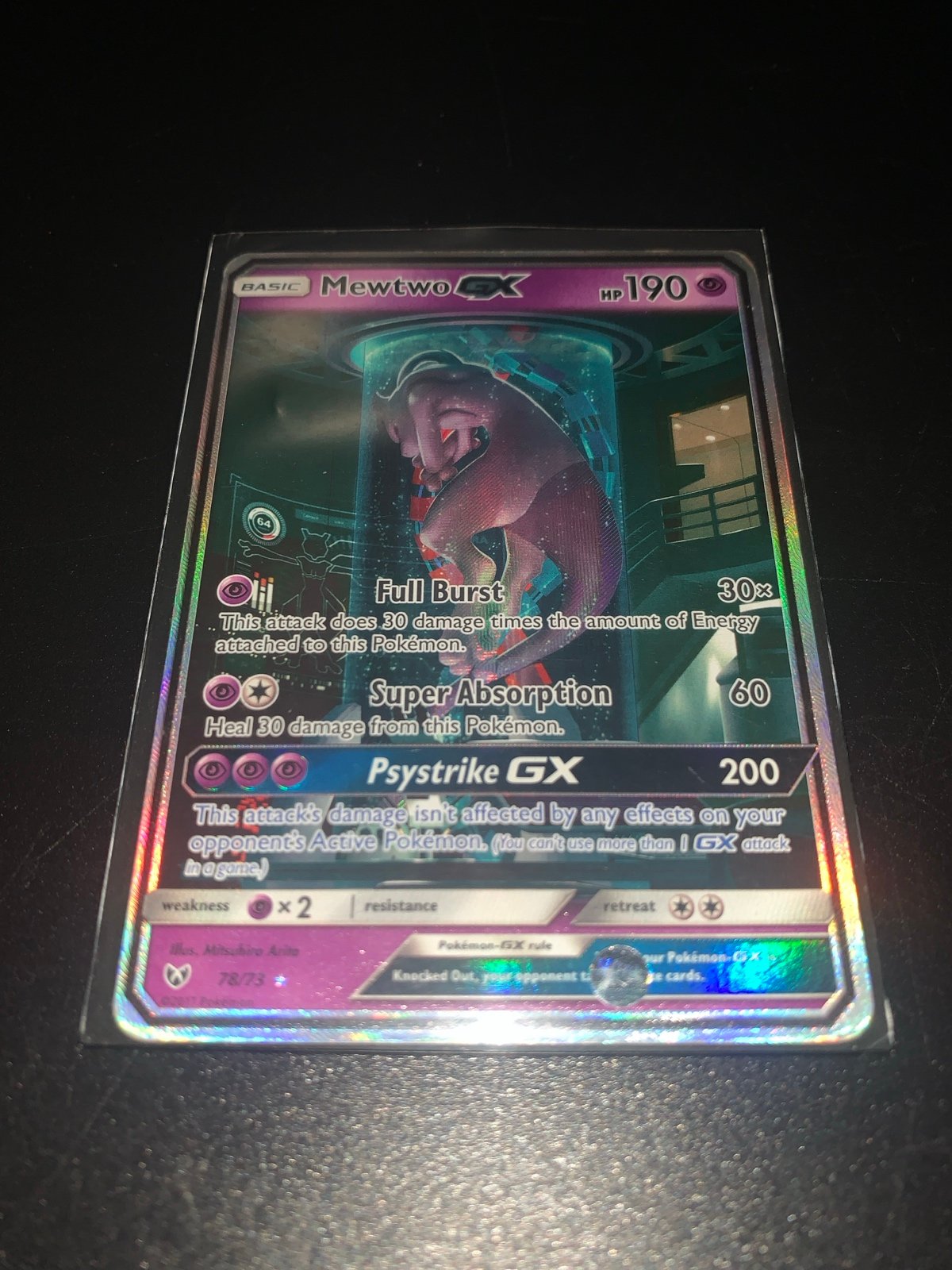 Mewtwo GX Secret Rare (Card Cover Included)