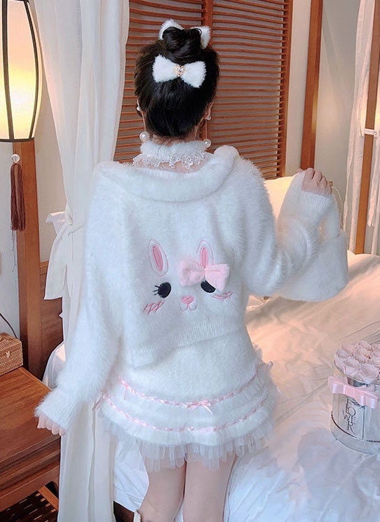 Cute bunny cardigan and bunny tank top bundle
