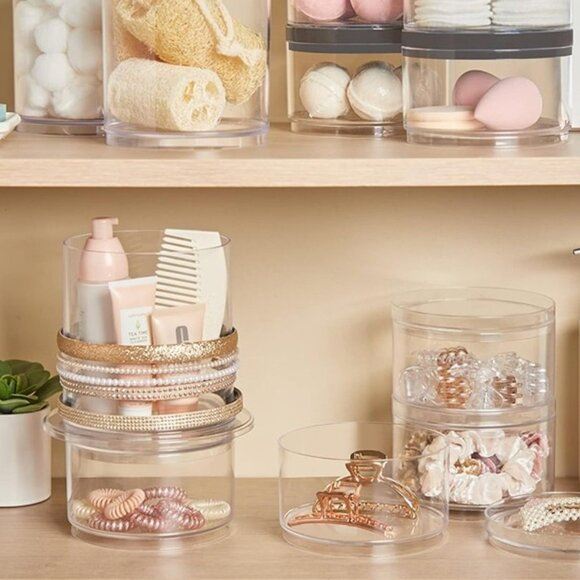 NEW Set of 3 Stackable Clear Plastic Container