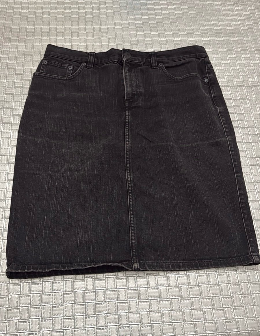 LRL Lauren Jeans Co. Ralph Lauren Stretch Denim Skirt Dark Wash Size 12 P