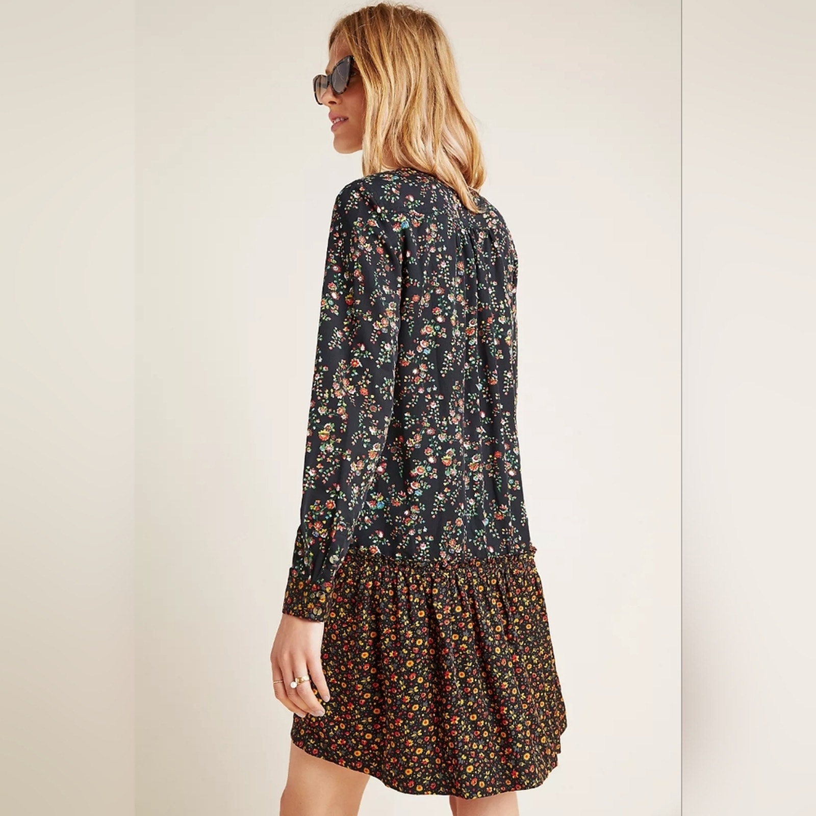 Anthropologie Maeve Floral Button Tunic Size 2