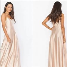 Show Me Your Mumu Faith Champagne Luxe Satin Maxi Dress XS