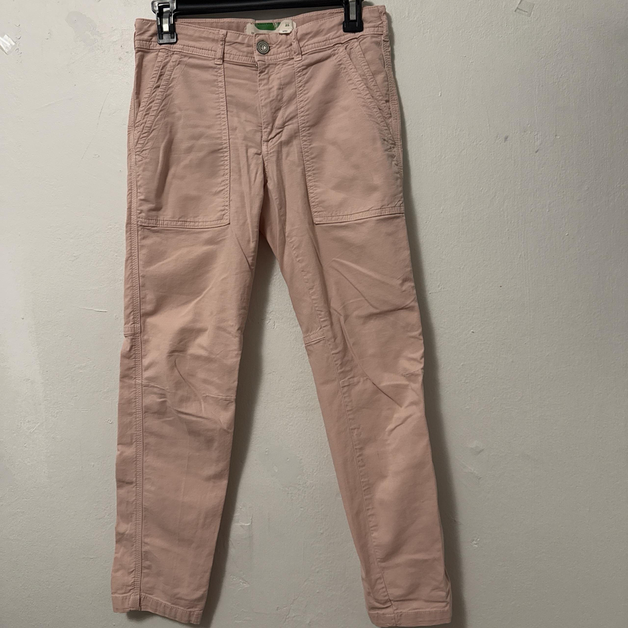 ANTHROPOLOGIE Cropped Pants Womens S 25 Casual Flat Front Straight Leg Stretch