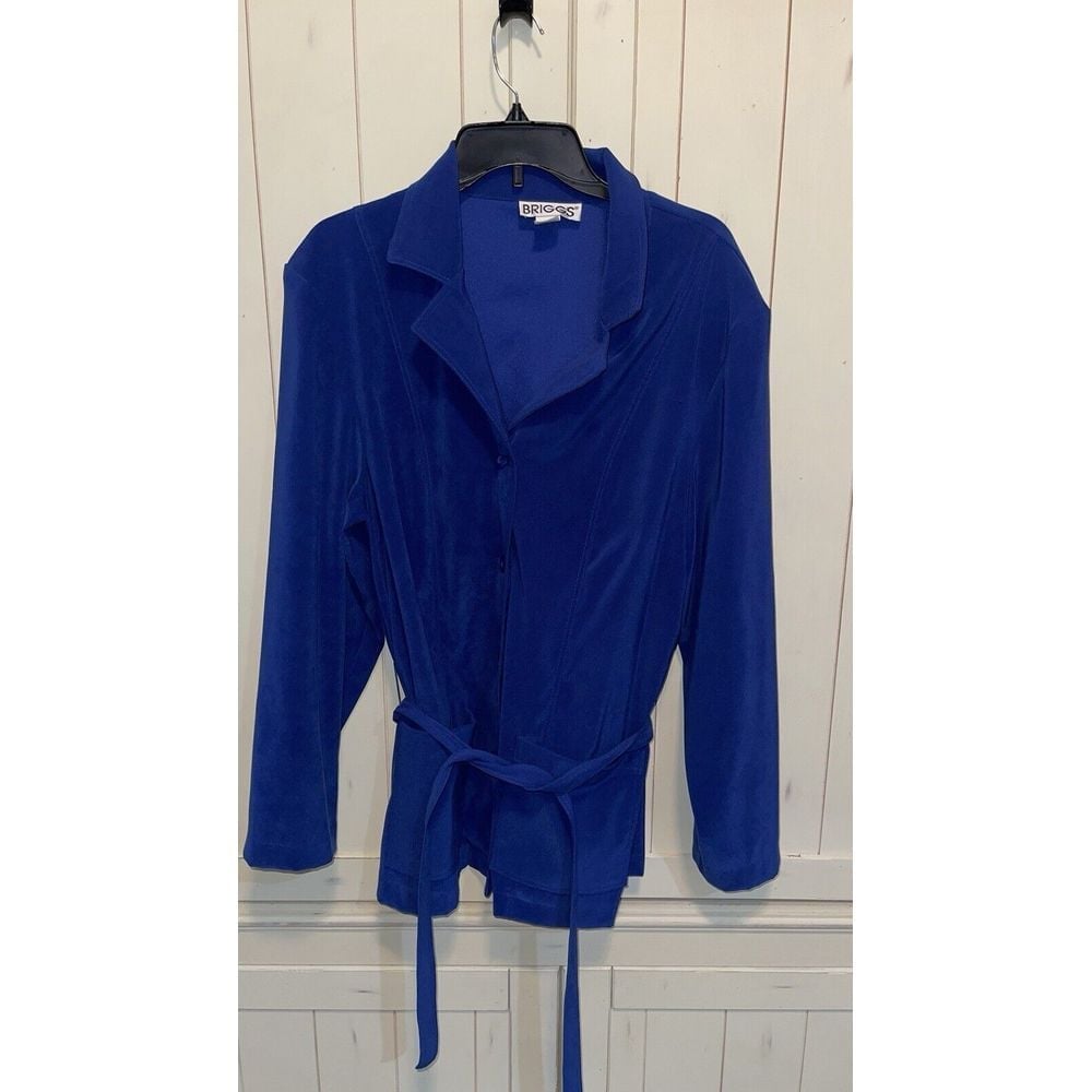 Vintage Womens Briggs Blue Jacket Size 1X Velvety Soft Fabric