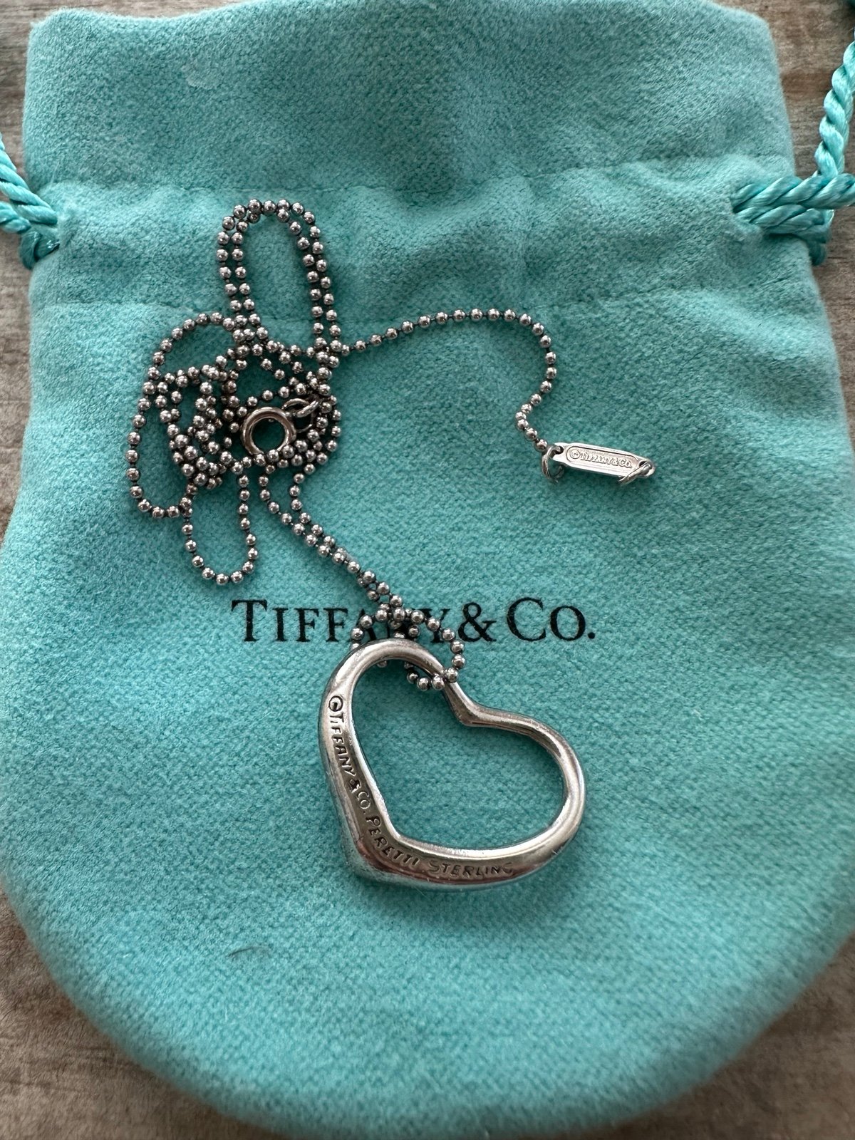 Tiffany heart pendant with a chain