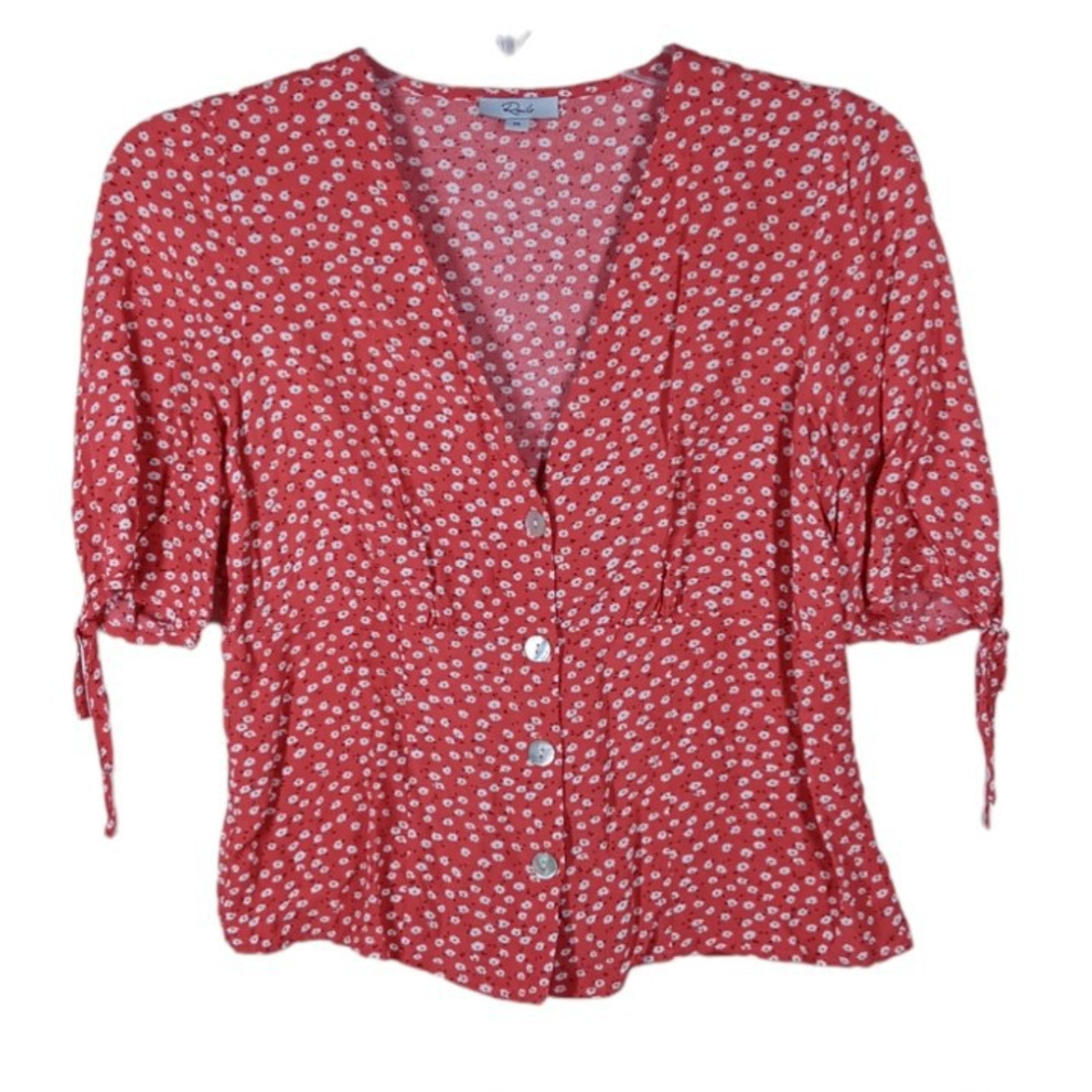 Rails Amelia Blouse in Carmine Daisies size XS