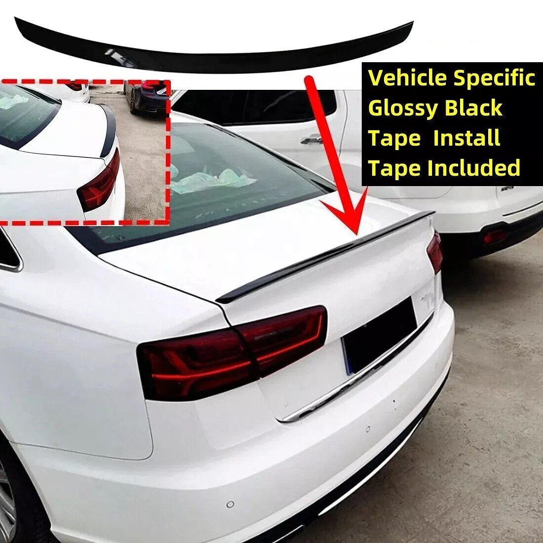 S6 Style Glossy Black Trunk Spoiler Wing Fits AUDI A6 / A6 Quattro C7 S6 2012-18