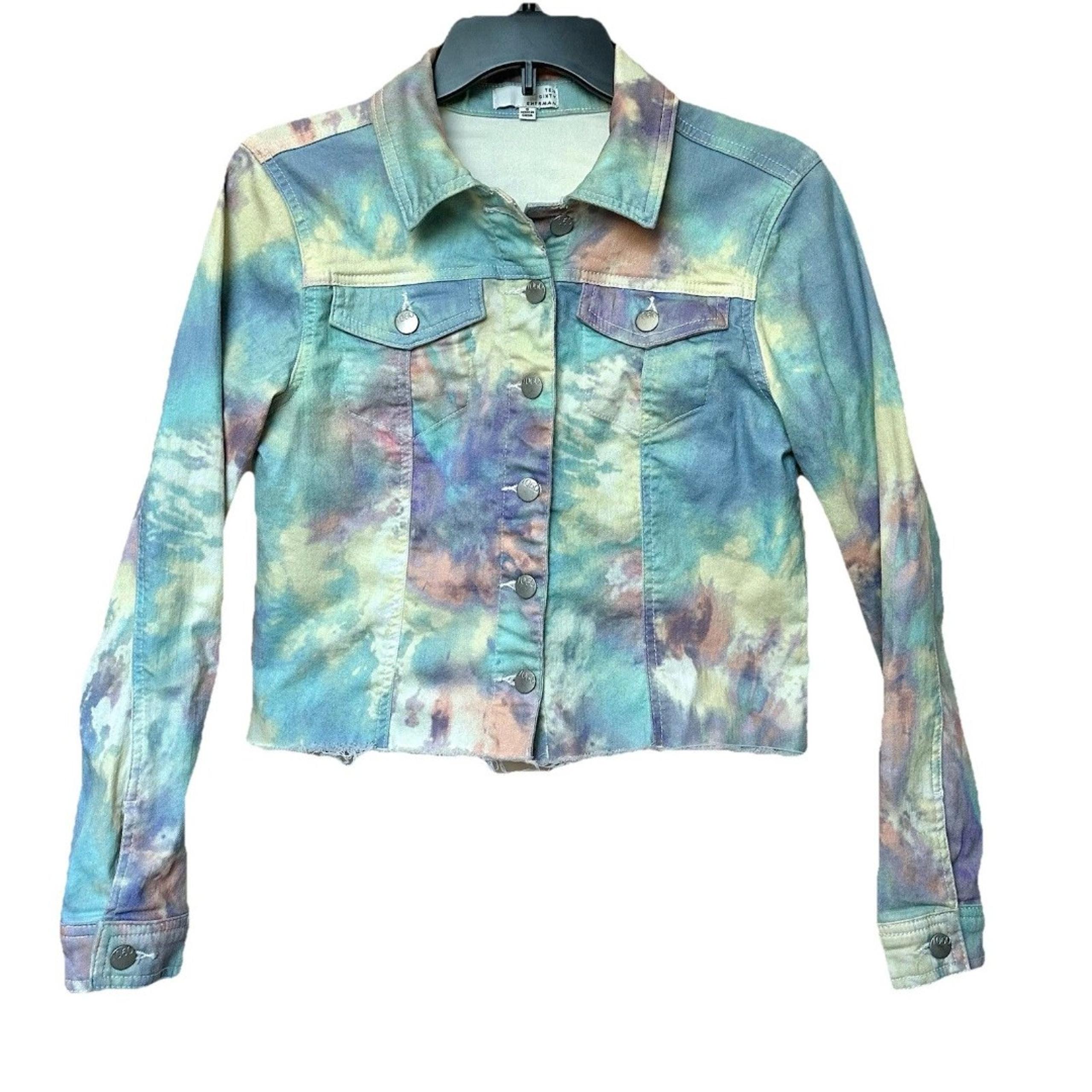 Ten Sixty Sherman Jean Jacket Women’s Small Pastel Tie Dye Cropped