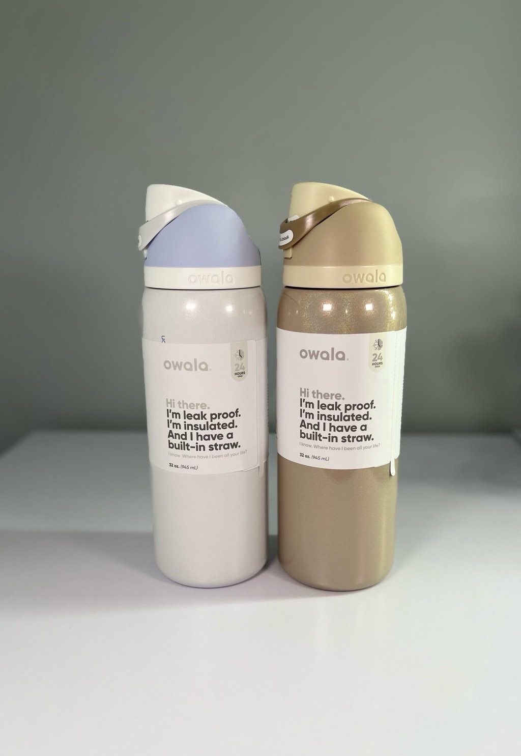 Owala 32oz FreeSip Water Bottle Limited Edition Holiday Magic & Snowglobe Bundle