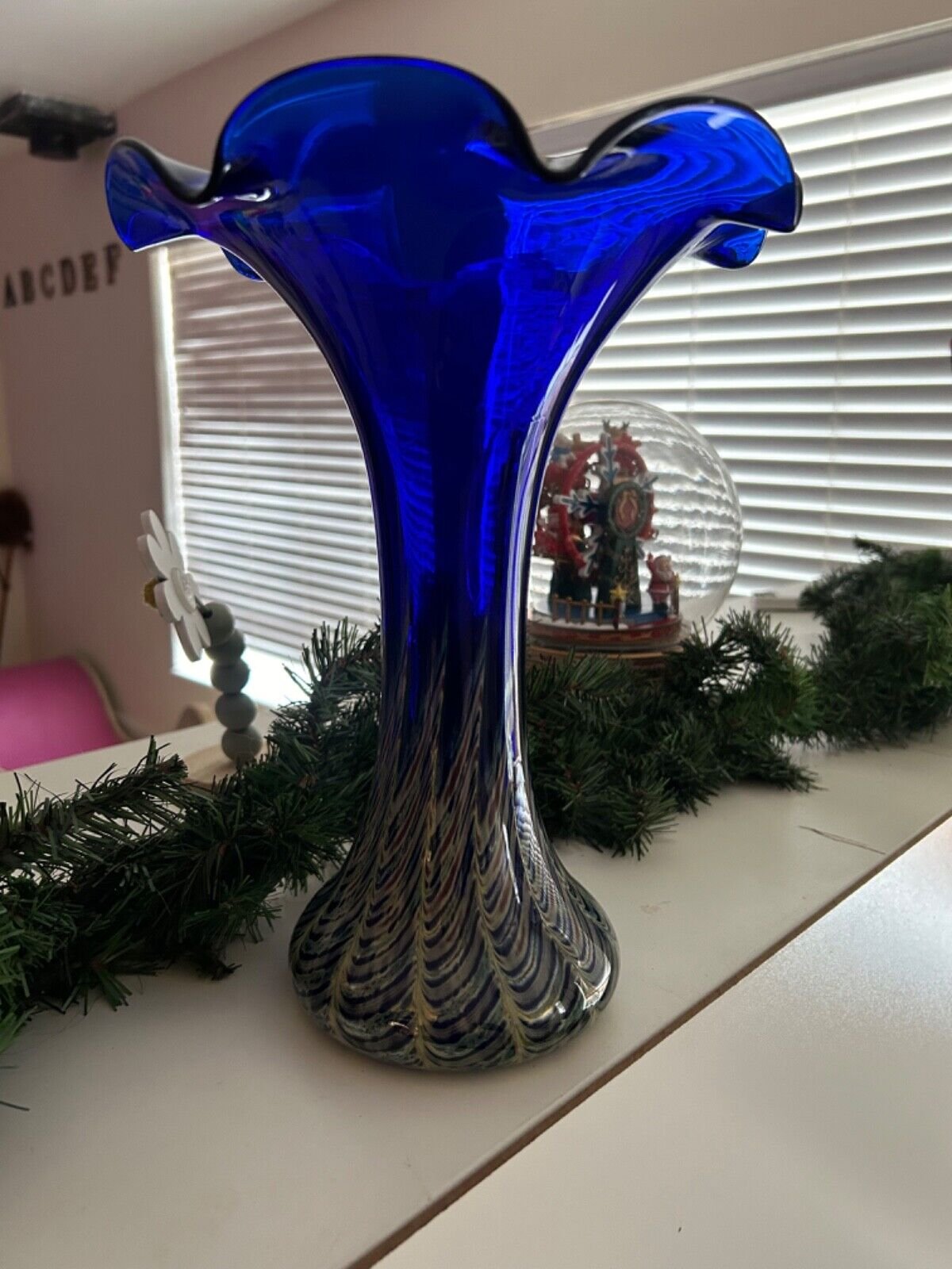 Stunning Blue Handblown Vase