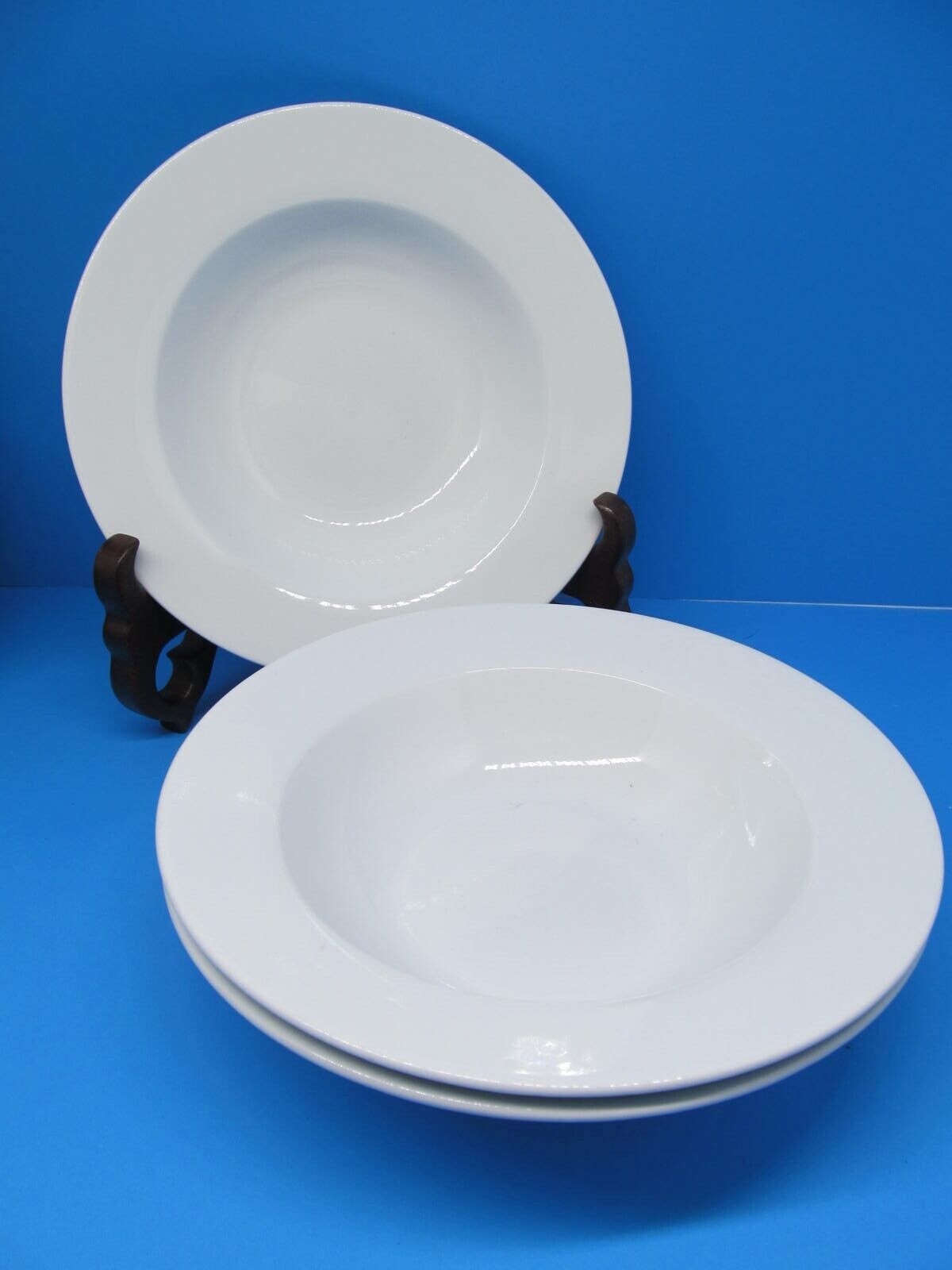 Fitz and Floyd Everyday White Porcelain Soup Salad Bowl 8.75 Bundle of 3