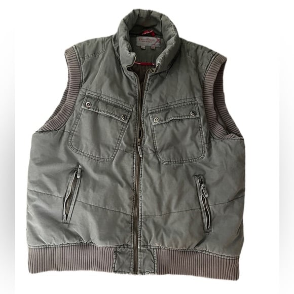 Vintage Fishing Hunting Vest Men XL Green Tactical Insulated Full Zip XL Cargo