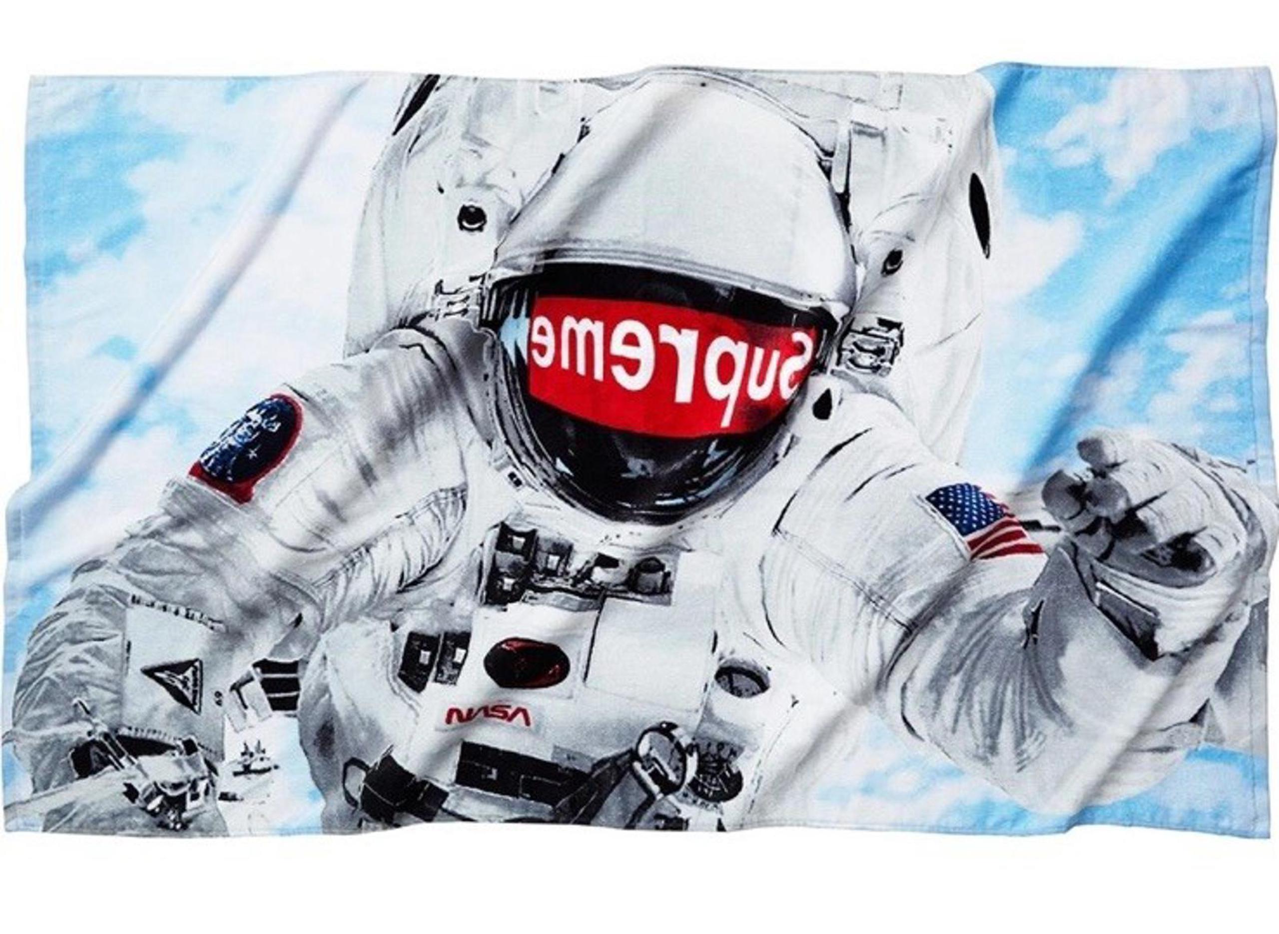 ASTRONAUT BEACH TOWEL SS15 Blanket NASA New White Towels Cotton 100% - Supreme