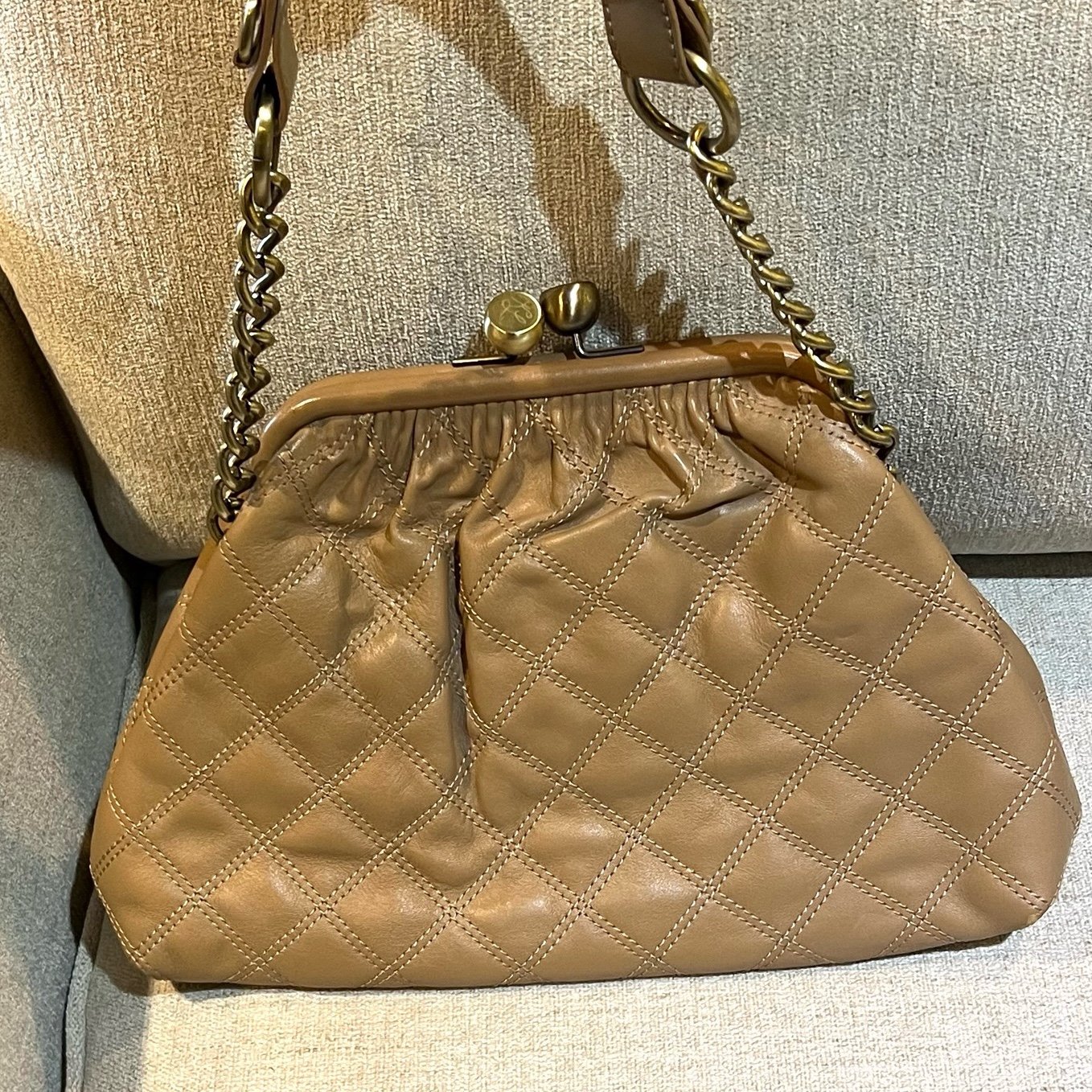 Kate Landry Leather Quilted Shoulder Bag