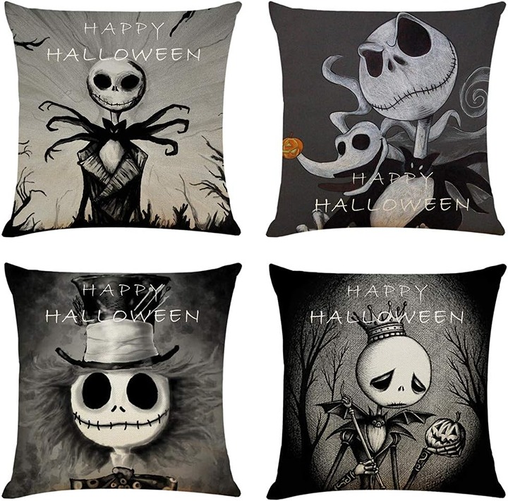 4PCS 18 x18 Throw Pillow Covers Halloween Decorative