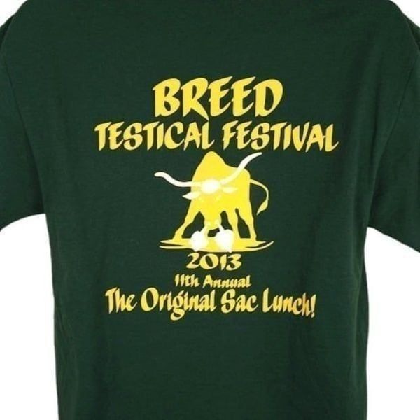 Testicle Festival T Shirt Mens Size Medium Green 2013 Original Sac Lunch