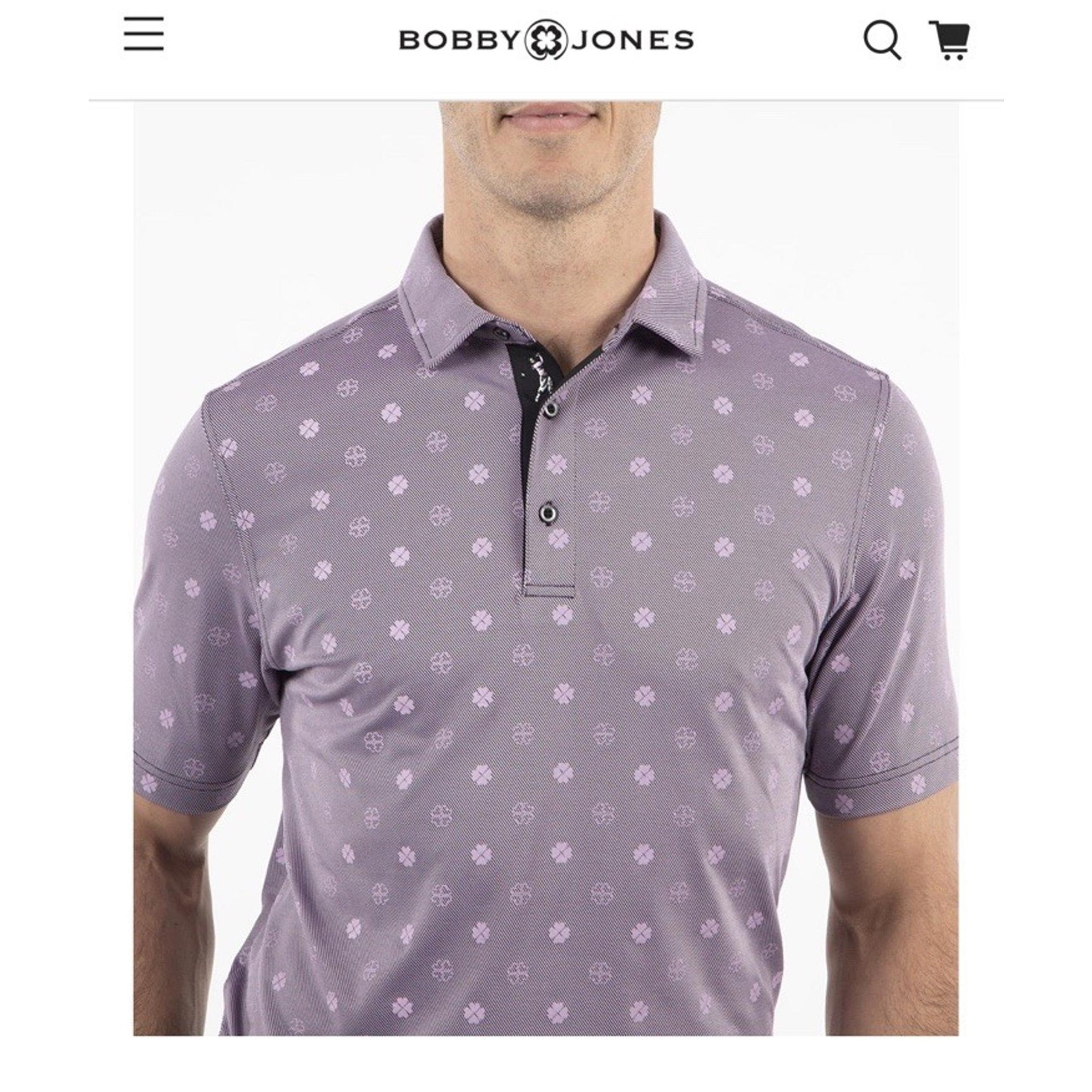 Bobby Jones Collection Golf Polo Shirt Sz L Player Collar Stitch Purple $94