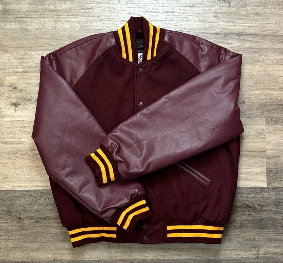 Mens Vintage Wool Letterman Varsity Jacket Large