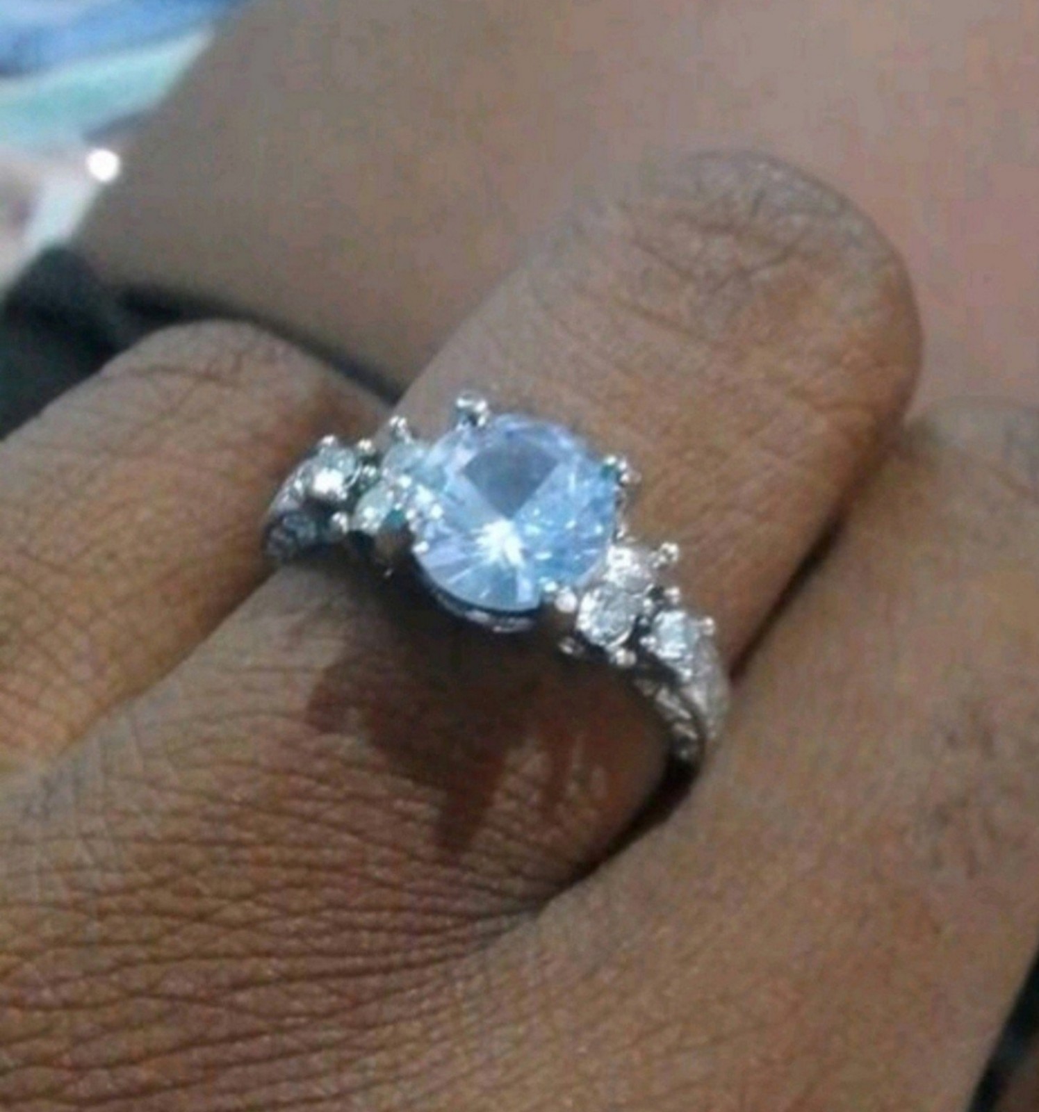 2.0 Carat 925 Sterling Silver 7-Stone Amore Ice Engagement Ring Size 7.5 #R109S