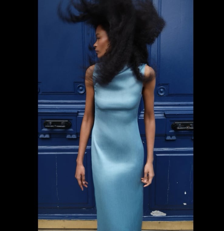 WRINKLED EFFECT STRAIGHT DRESS