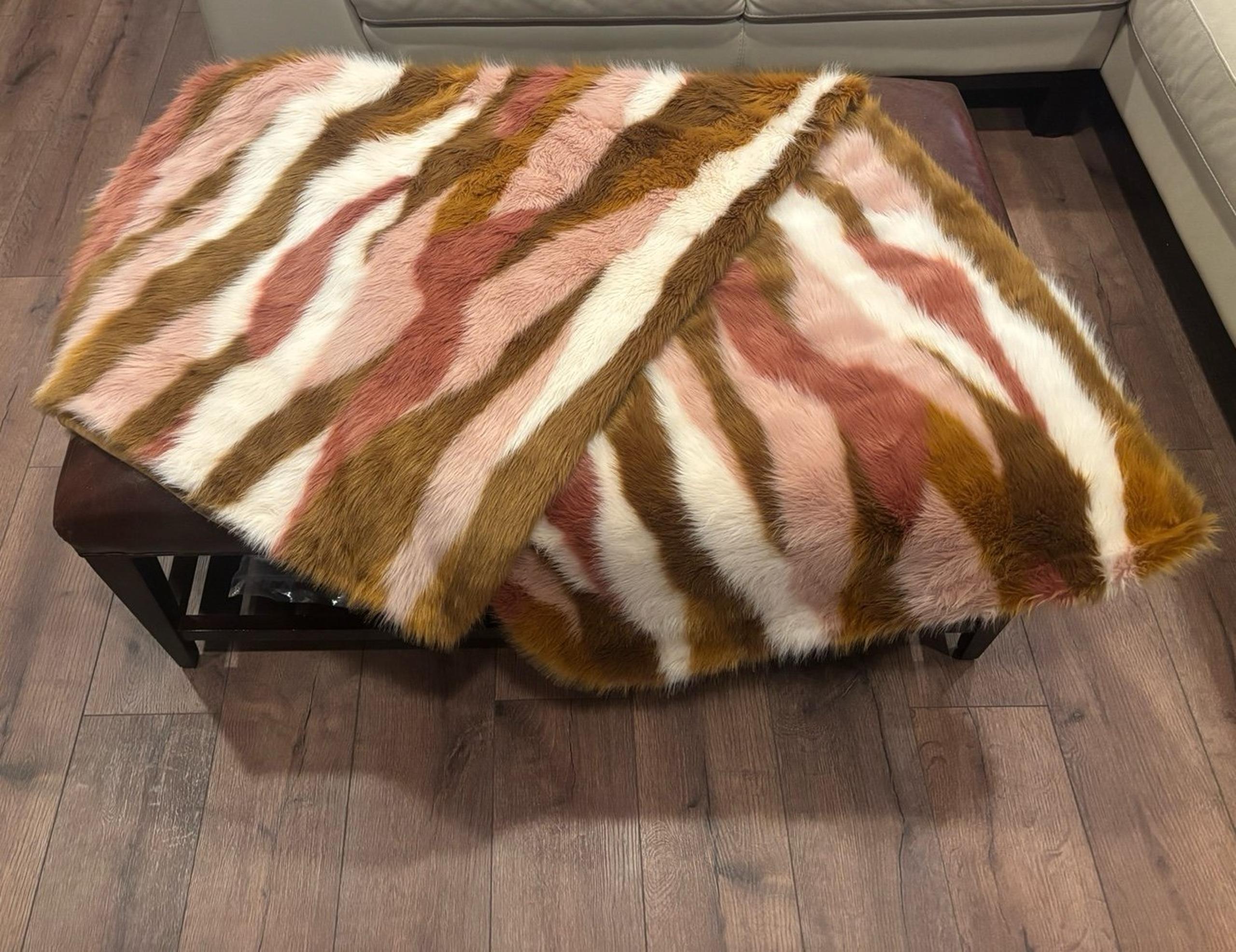 Anthropologie Faux Fur Blanket