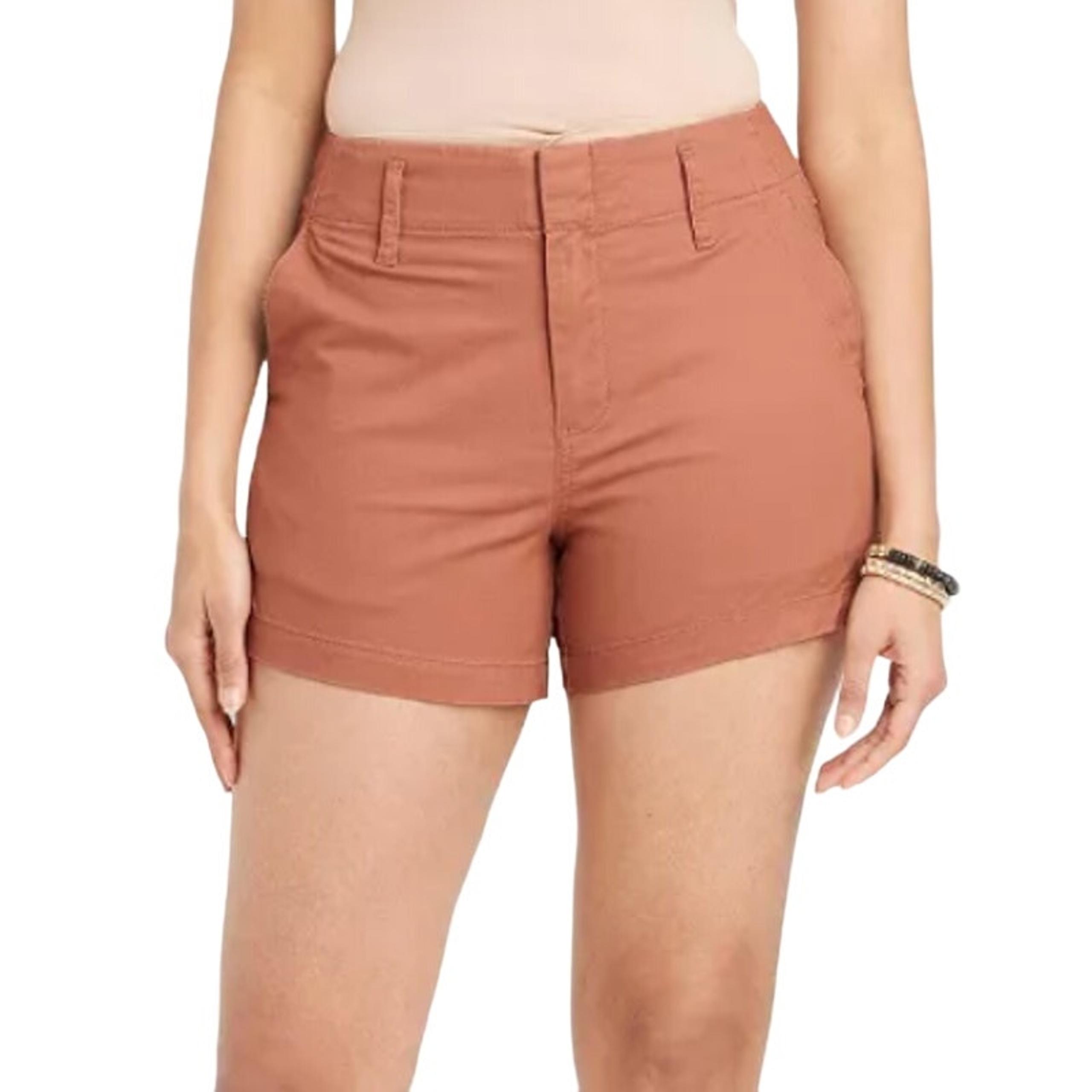 A New Day Women's High-Rise Everyday Chino Shorts in Brown, Size 2
