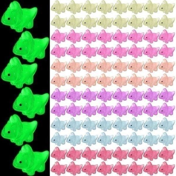 96 Pcs Luminous Mini Dinosaur Toys Glow in The Dark Dinosaur Figures Resin Smal
