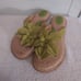 BORN SIZE 10 DAY LILY GREEN FLOWER SANDALS