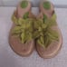 BORN SIZE 10 DAY LILY GREEN FLOWER SANDALS