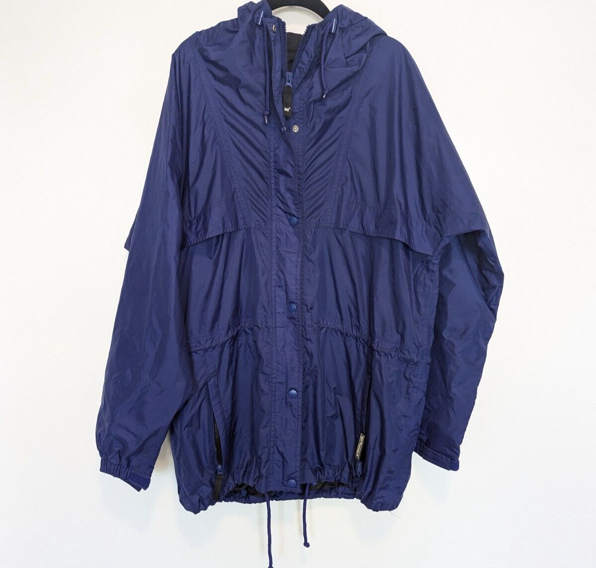 Helly Hanson Jacket Mens Size L Blue Packable Raincoat Pockets Windbreaker Fall