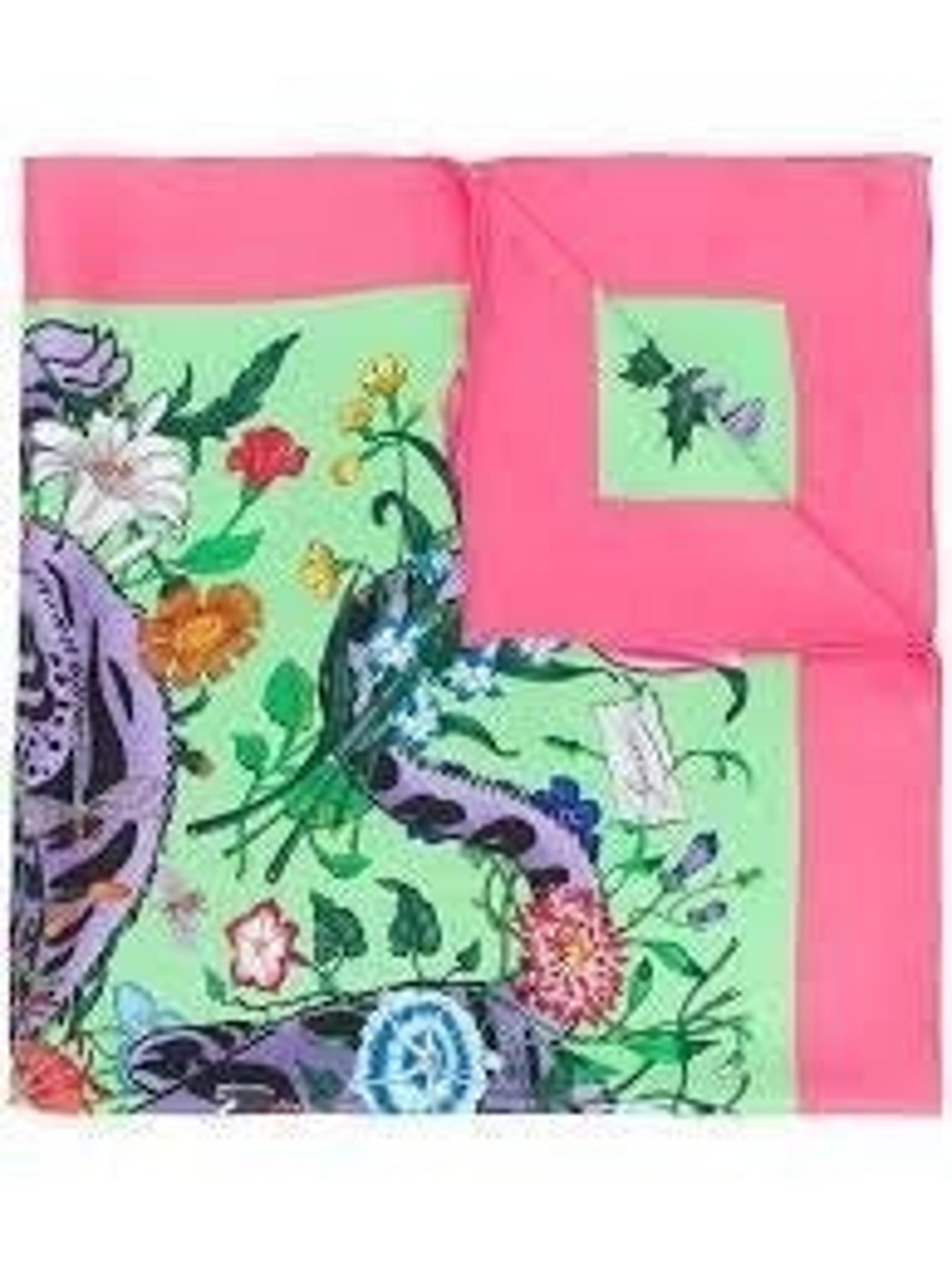 Gucci Multi Color Flora Tiger Scarf