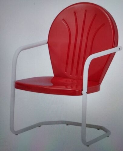 Mainstays Retro Outdoor Metal Chair Weather-Resistant Red