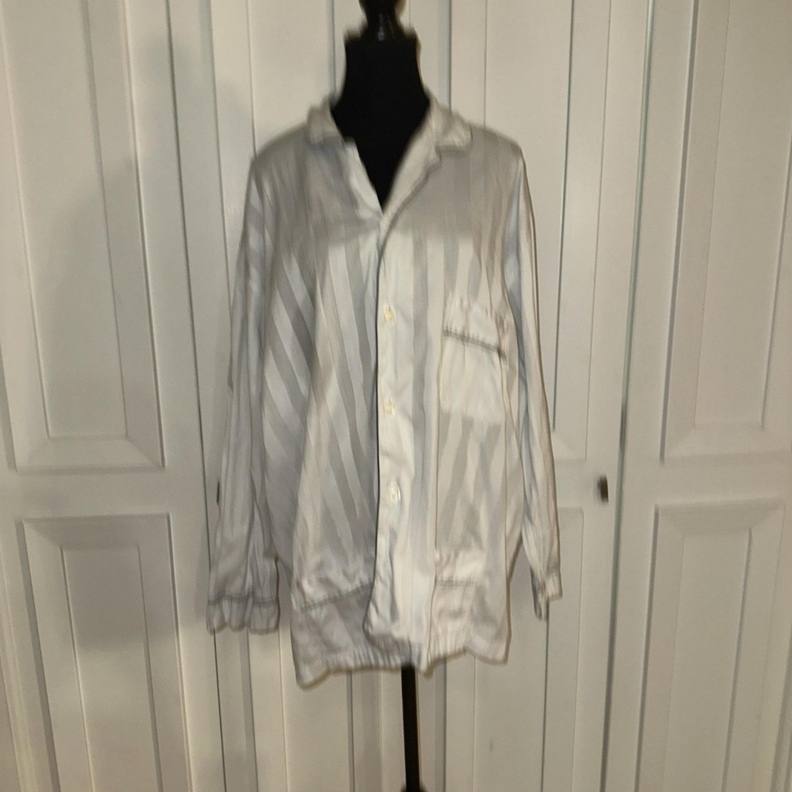 Neiman Marcus Bonsoir Pajama Top  Men XXL  Button Shirt Pant England Cotton Vtg