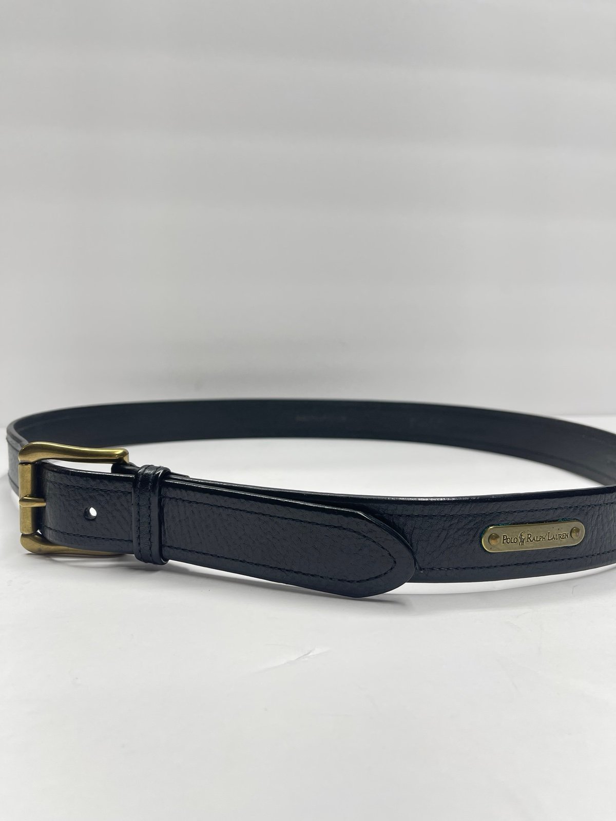 Vintage polo Ralph Lauren solid brass and leather belt