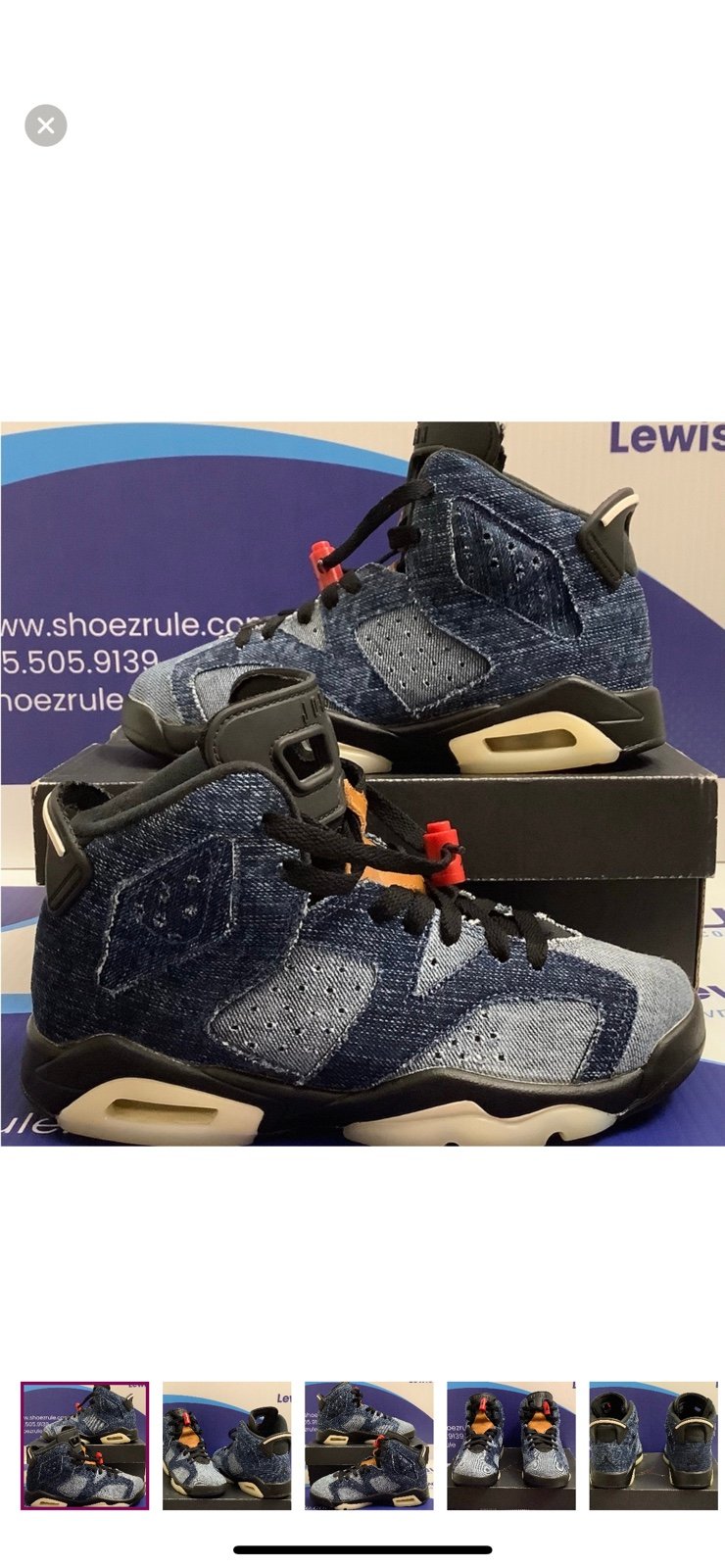 Air Jordan 6 washed denim kids size 4Y!