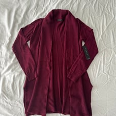 Maroon Long Knit Cardigan