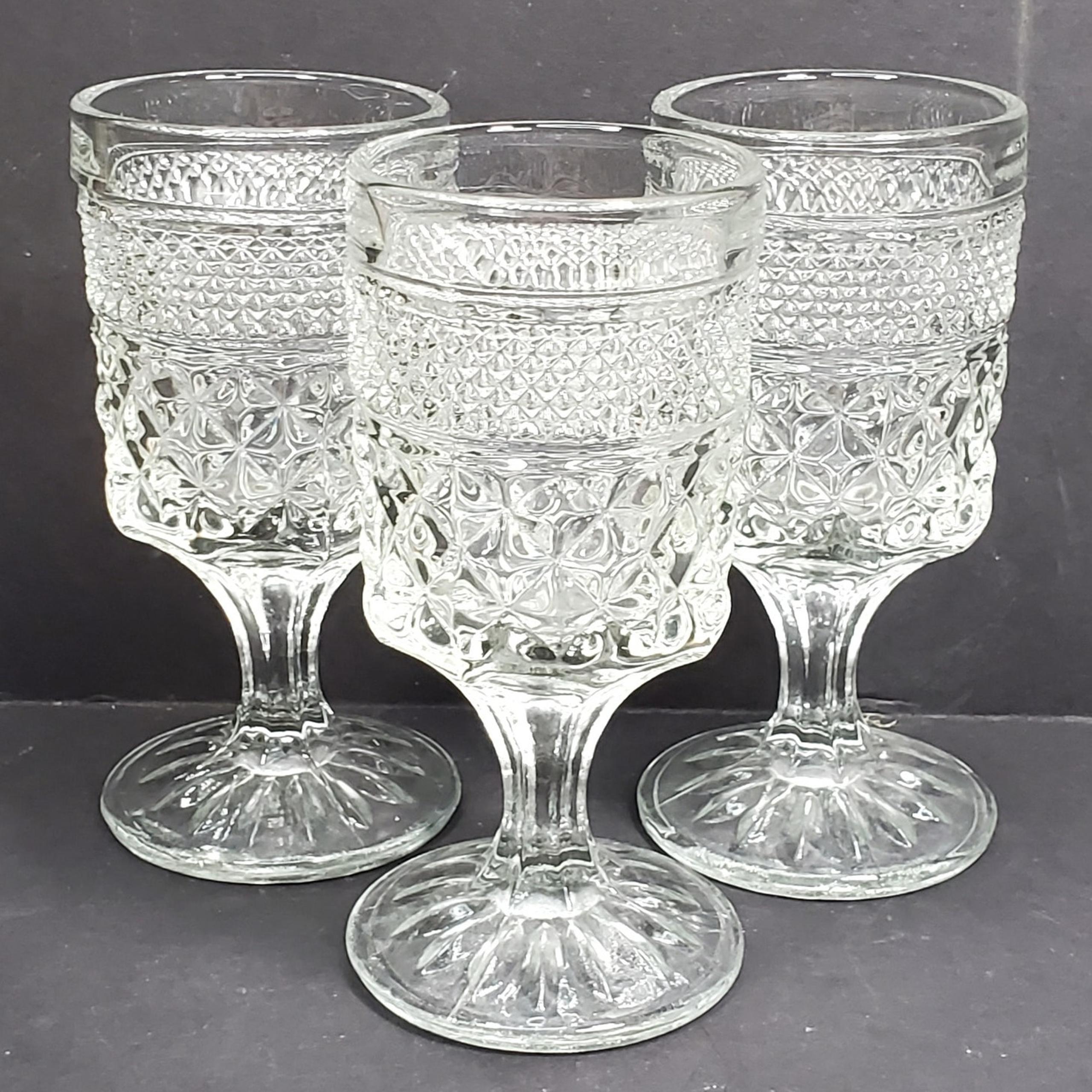 Vtg Anchor Hocking Set of 4 Wexford 4 oz Water Goblets Beverage Glasses 5.5”