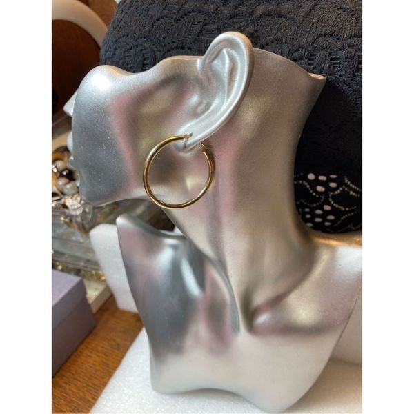 10K Yellow Gold Round Hoop Earrings
