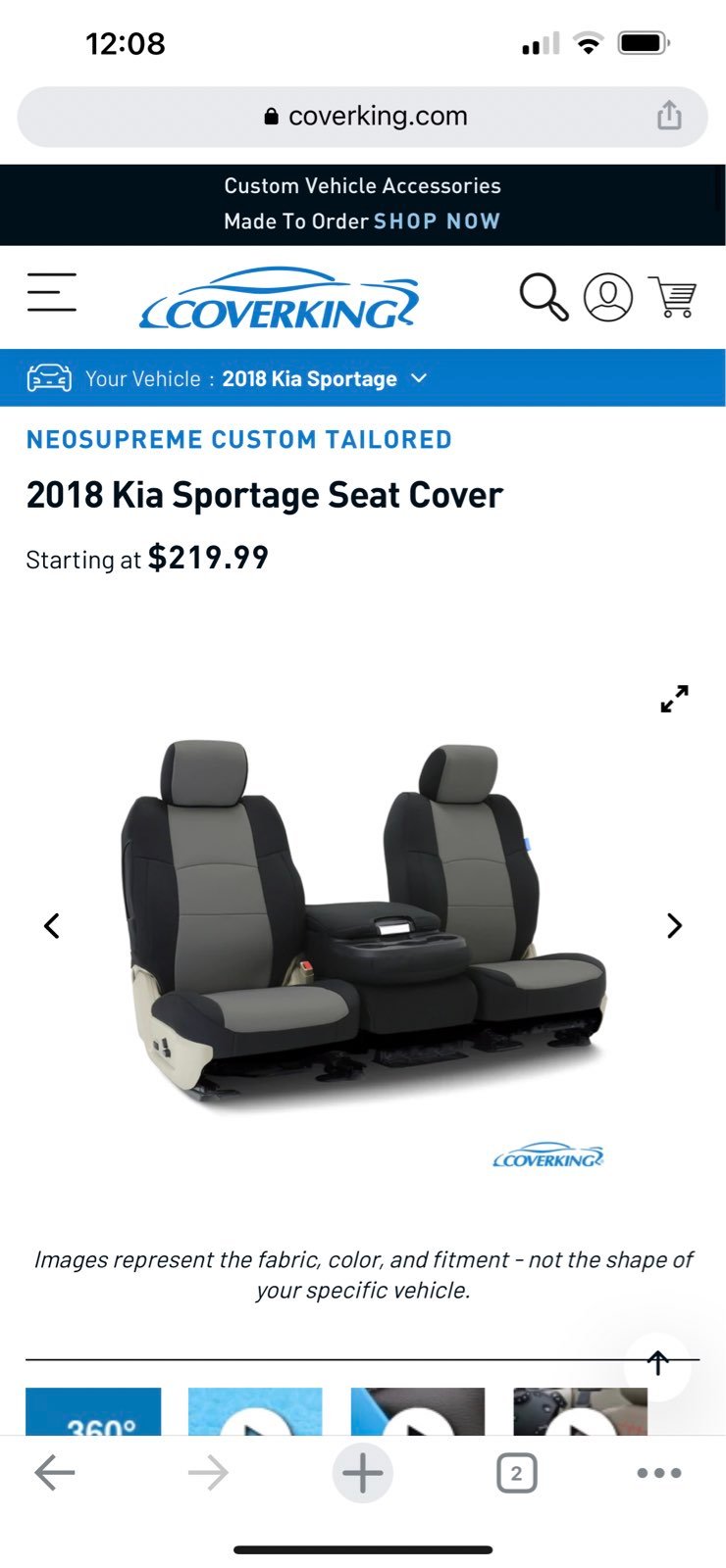 Neoprene Seat Covers for 2018 Kia Sportage LX