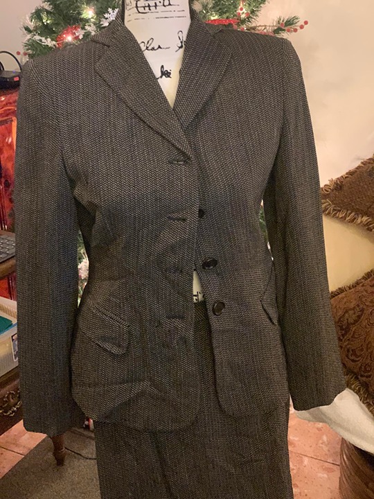 Ann Taylor Pin Striped Skirt Suit