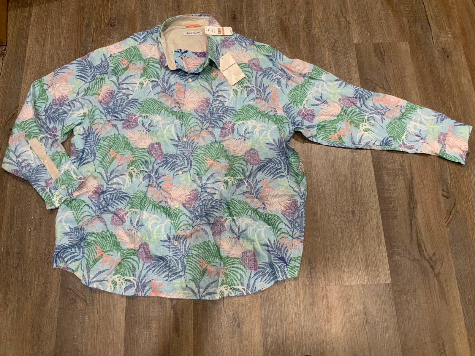 New Tommy Bahama Shirt Tropic Caliente Graceful Sea Blue LS T324880 Men Sz 3XL