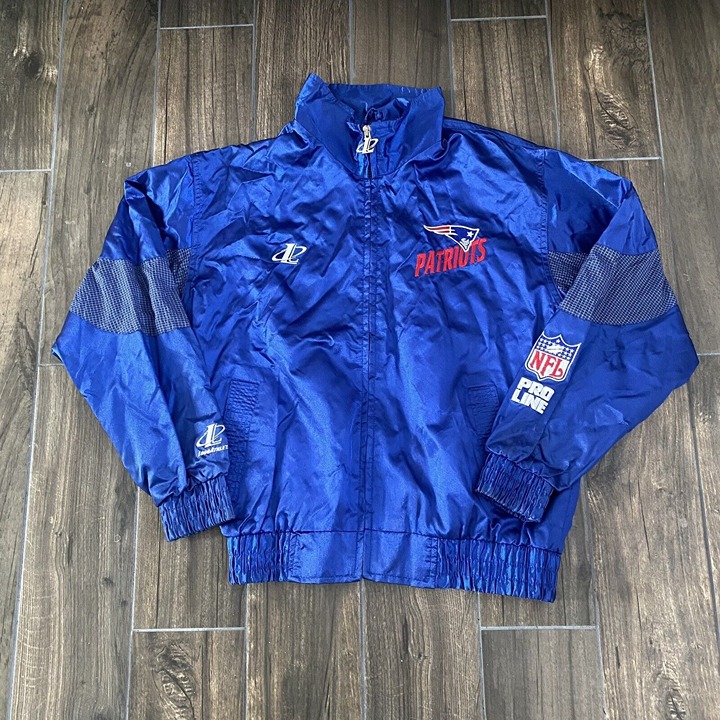 Pro Line Athletics Logo Athletic Medium Blue Jacket Patriots Vintage (058)