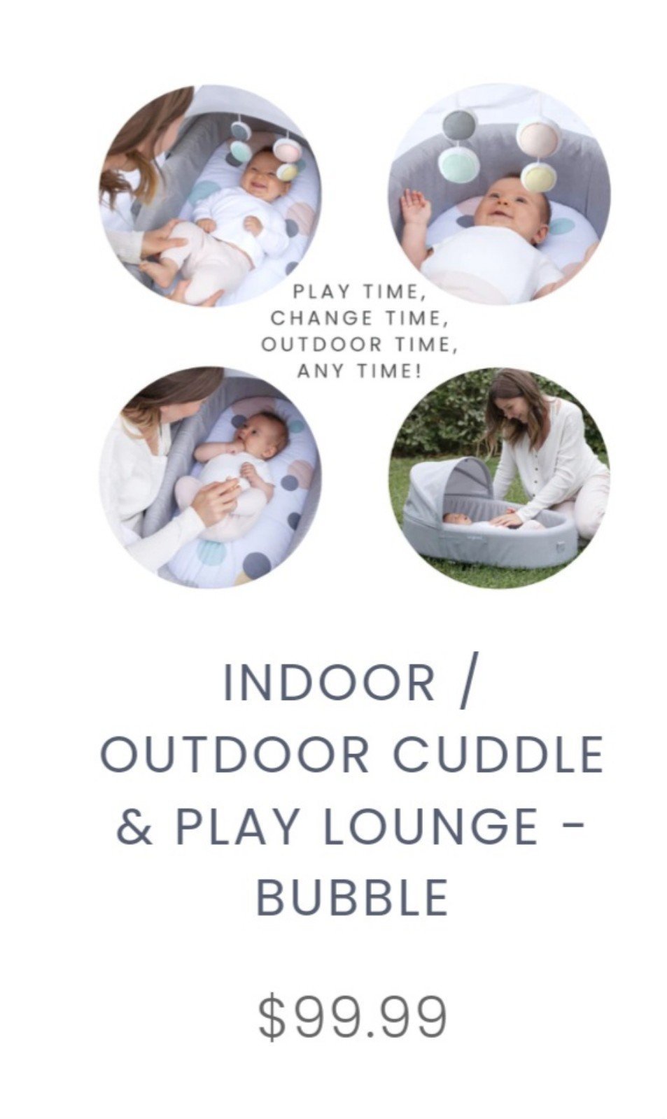 Lulyboo Indoor/Outdoor Cuddle and Play Lounge and Nest- Bubble Pattern