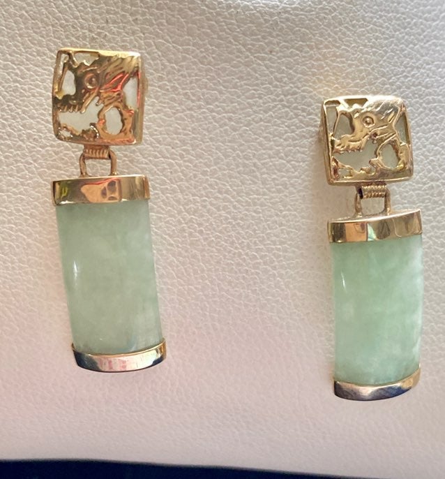 14k Jade earrings