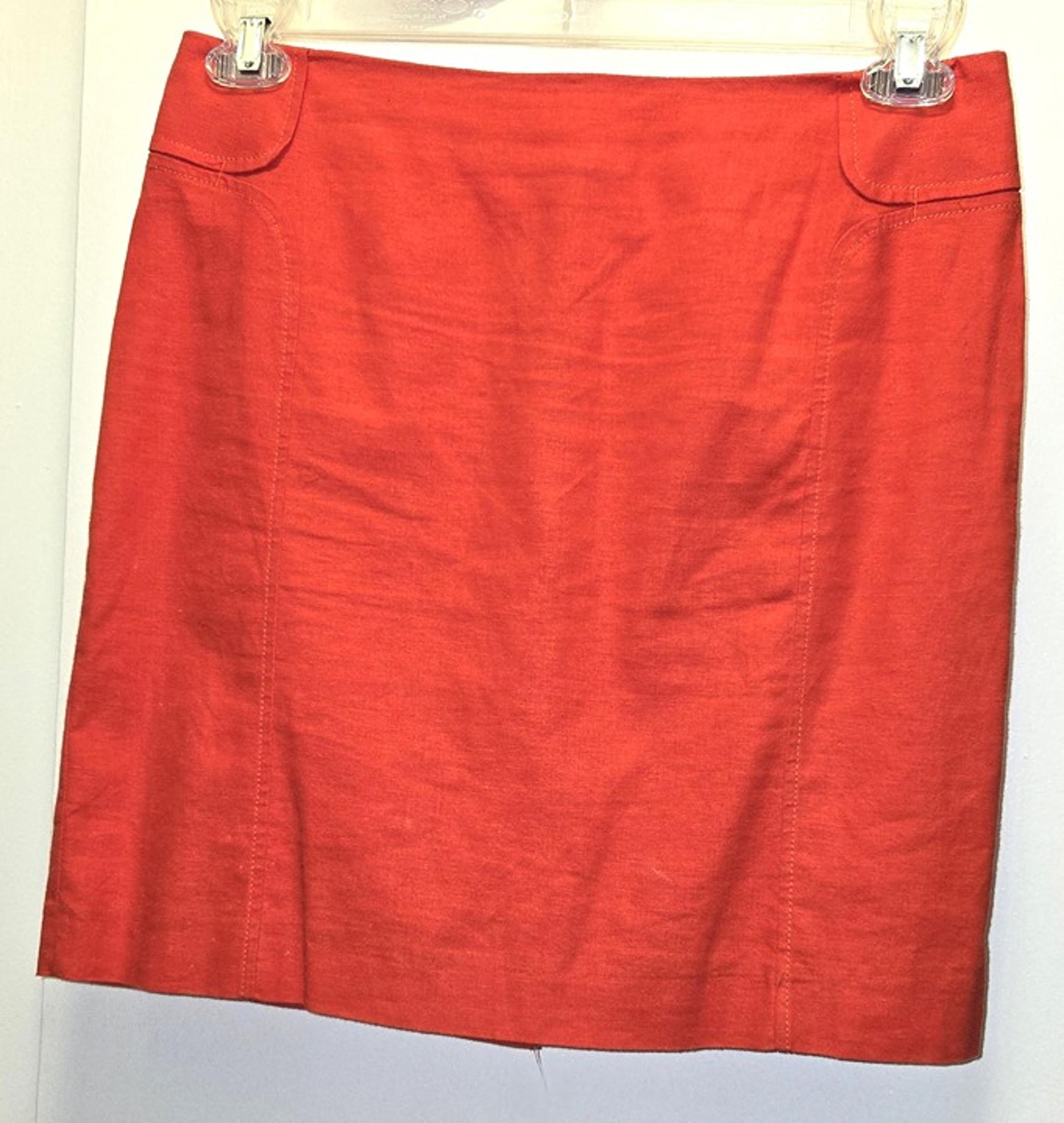 New York & Company Women's Red Stitching Stretch Mini Skirt Size 4