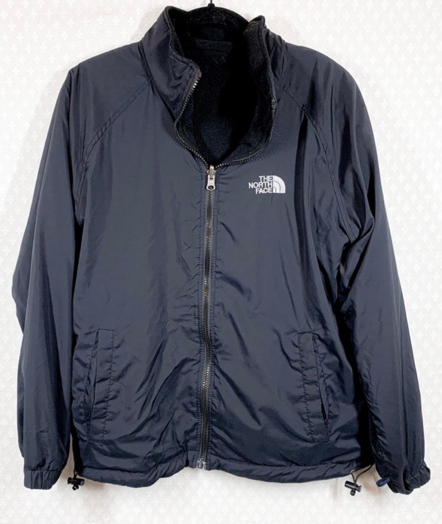 north face reversible jacket nylon fleece black jacket men’s size L