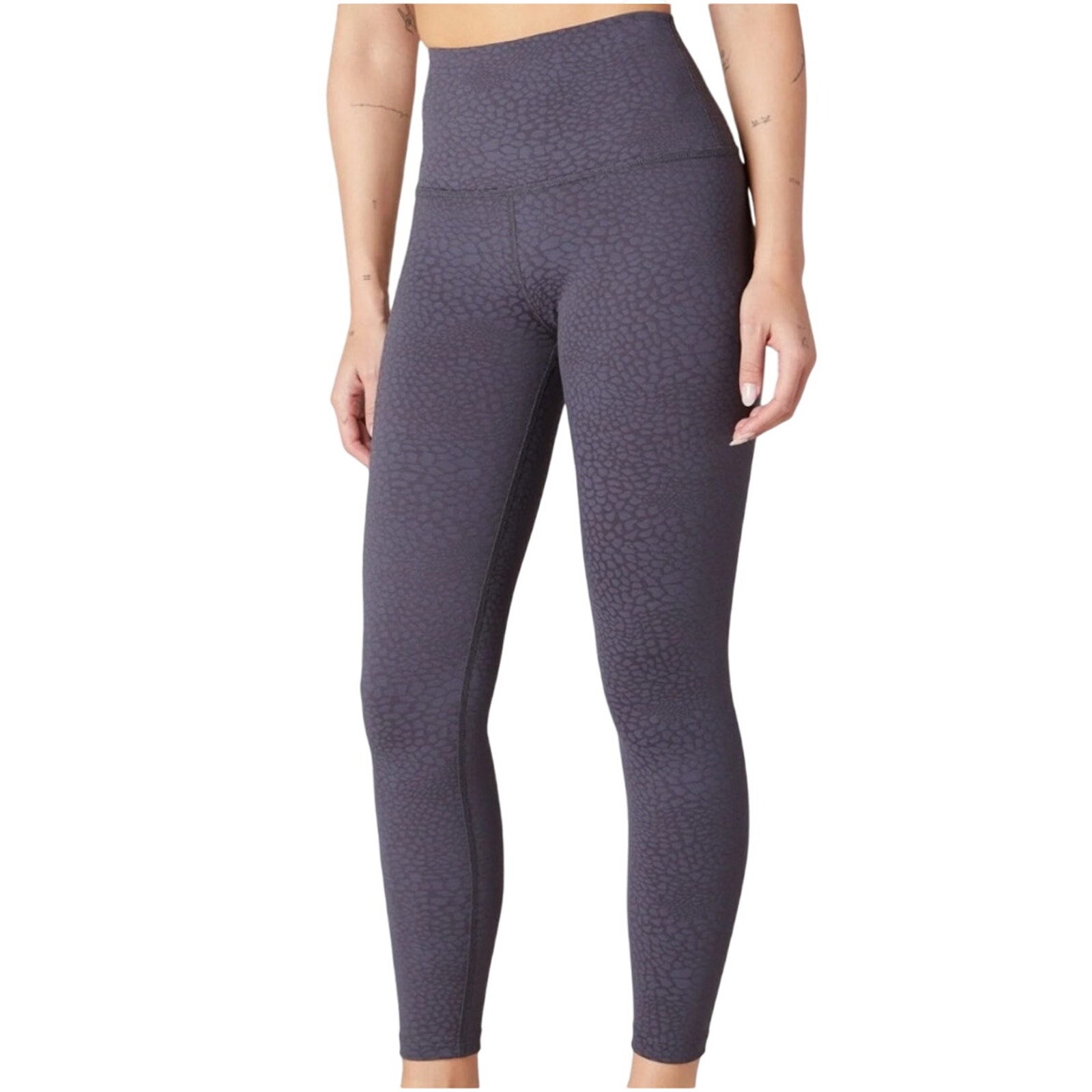 Beyond Yoga Feline Jacquard High Waisted Midi Leggings in Shadow Grey Size XS