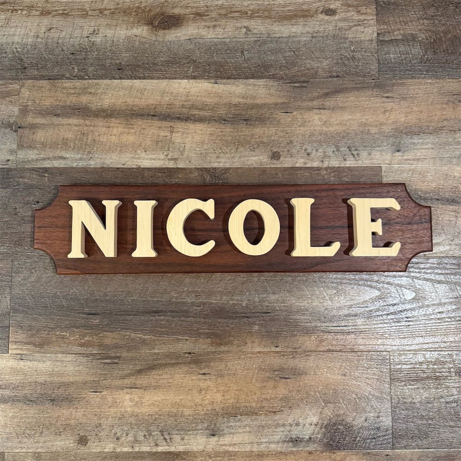 Custom Large Wood Sign with 3D Letters NICOLE Hanging Decor Nursery Baby Gift