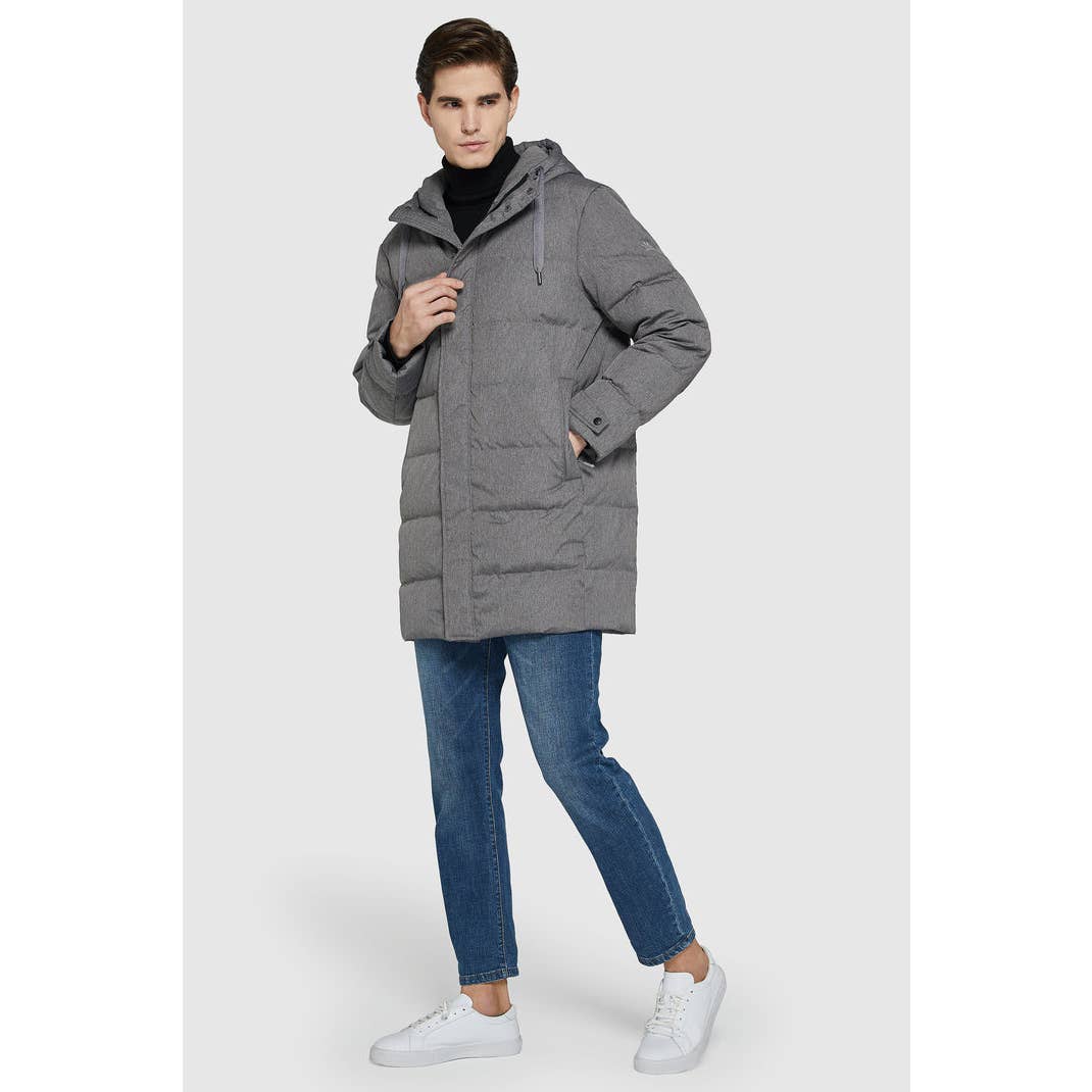 Orolay Mid-Length Warm Hooded Puffer Down Jacket SZ 2XL